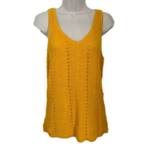 Gap Yellow Knit‎ Sleeveless V-Neck Sweater Tank Top Shirt Women’s Small